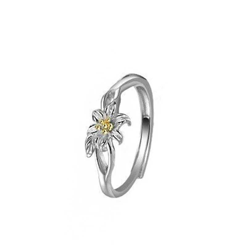 New Adjustable Silver Couples Rings with Floral Design Perfect Gift for Friends or Loved Ones Ring Jewelry Gift H260327