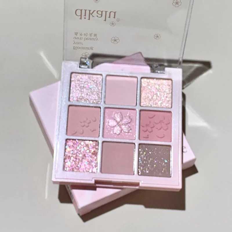 Romantic Pink Flower 9-Colors Glitter Eyeshadow Matte Shimmer Pink Brown Shiny Eye Shadow Girl Makeup Palette Lasting Cosmetic H260327