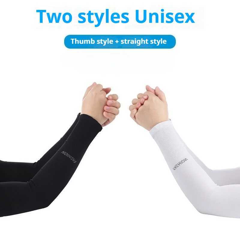 2Pairs Fashion Sun Ice Silk Sleeves Unisex Summer Sun Protection Arm Sleeves Suitable for Outdoor Riding Driving Fishing D260326