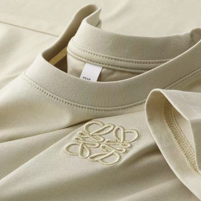 Fashion designer High-end summer pure cotton new round-neck embroidered short-sleeve loose T-shirt, versatile and trendy casual wear
