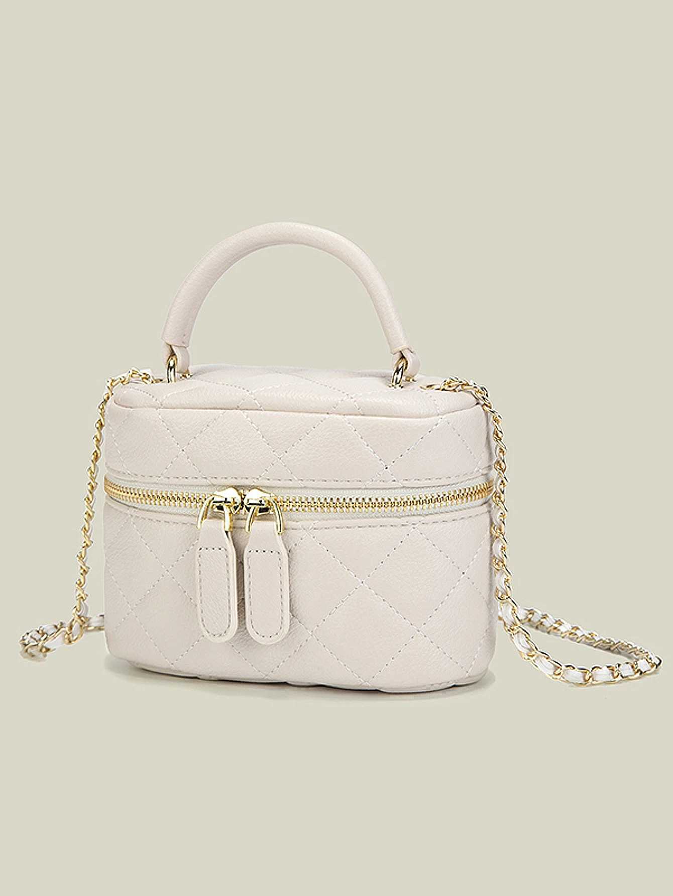 Fashion Mini Quilted Plaid Womens Crossbody Bag Elegant Designer Handbag High Quality PU Leather Shoulder Bag Chain Square Bag C260327