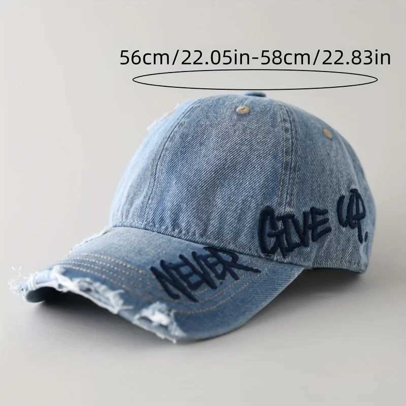 American Distressed-edge Baseball with Side Embroidery Curved Brim Lightweight Quilted Beanie M260327