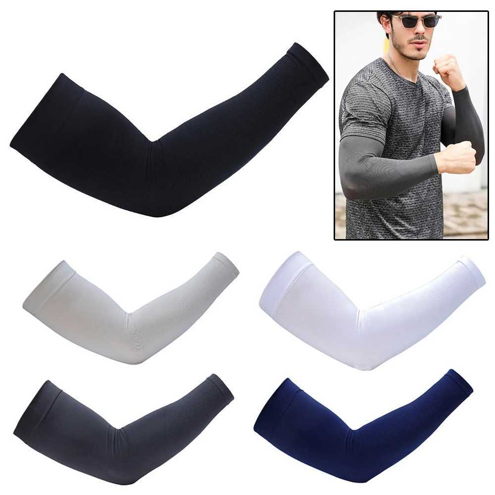 1 Pair Summer Sunscreen Sleeves Ice Silk Mens Plus Size Arm Protection UV Protection Gloves Arm Sleeves Quick Dry Arm Warmer D260326