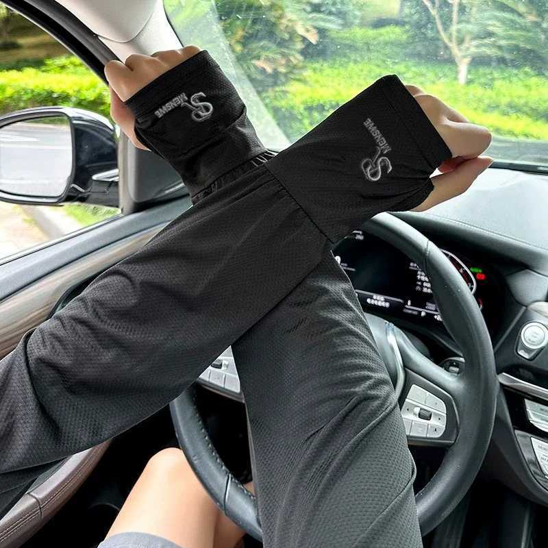 Summer Ice Silk Sunscreen Ice Sleeves Ice Silk Sleeves Mens Loose Sleeves Thin UV resistant Breathable Sleeves SR Ice Sleeves D260326