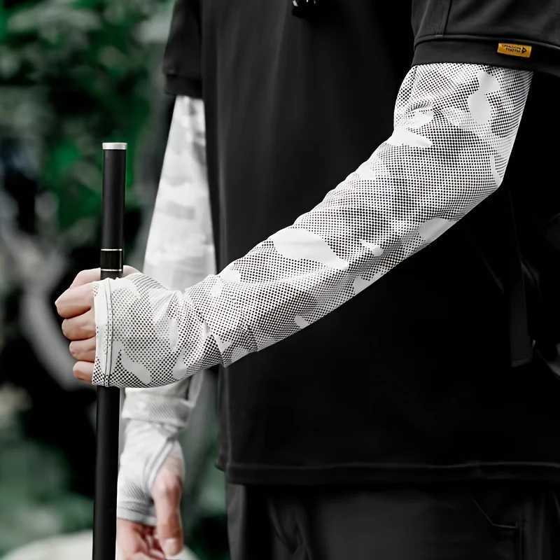 Ice Silk Sleeve UV Sun Protection Breathable Cooling Anti-Slip Camo Arm Sleeves Outdoor Driving Hiking Fishing Cycling Sleeve D260326