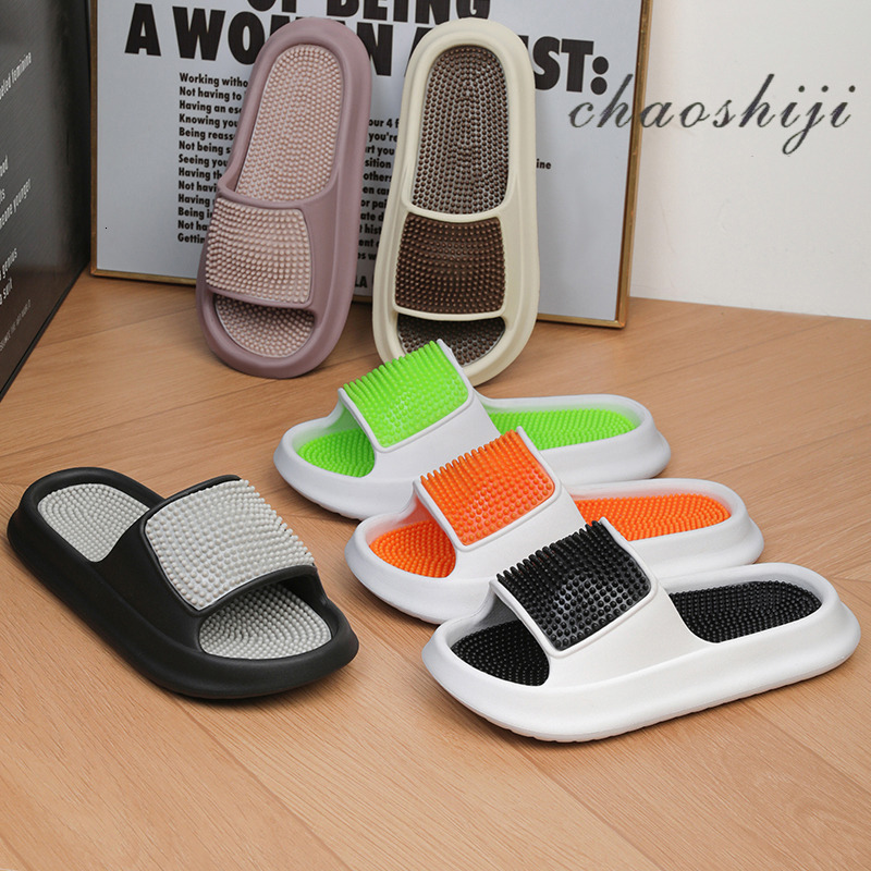 Designer Fashion Gifts Slides Men's Ultra Light Trendy Thick Bottom Cloud Slippers Summer Outdoor Sandals Fashionable Non Slip Solid Slide Black 