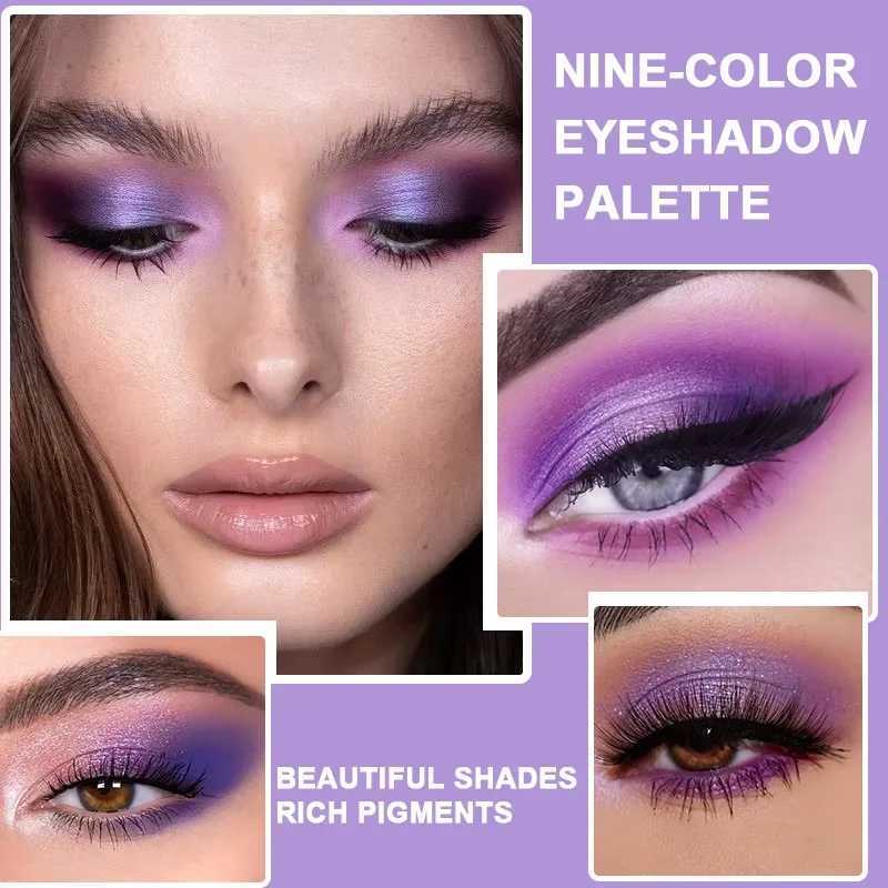 9-Color Dream Purple Eyeshadow Palette Low Saturated Smokey Multi Waterproof And Sweatproof For A Long-Lasting Smoky Eye Makeup H260327