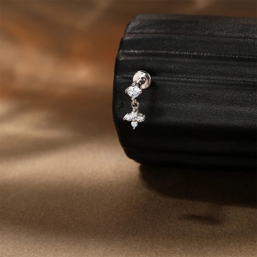 CANNER 1PC Flwer 925 Sterling Silver Piercing Ear Stud For Women Classic Round Circle Stud Earrings Fine Jewelry Gift 260326