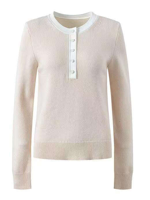 2026 Spring/Summer New Designer Xiaoxiang Style Multi CC functional Fashion Loose Casual A1 Knitted Round Neck Top