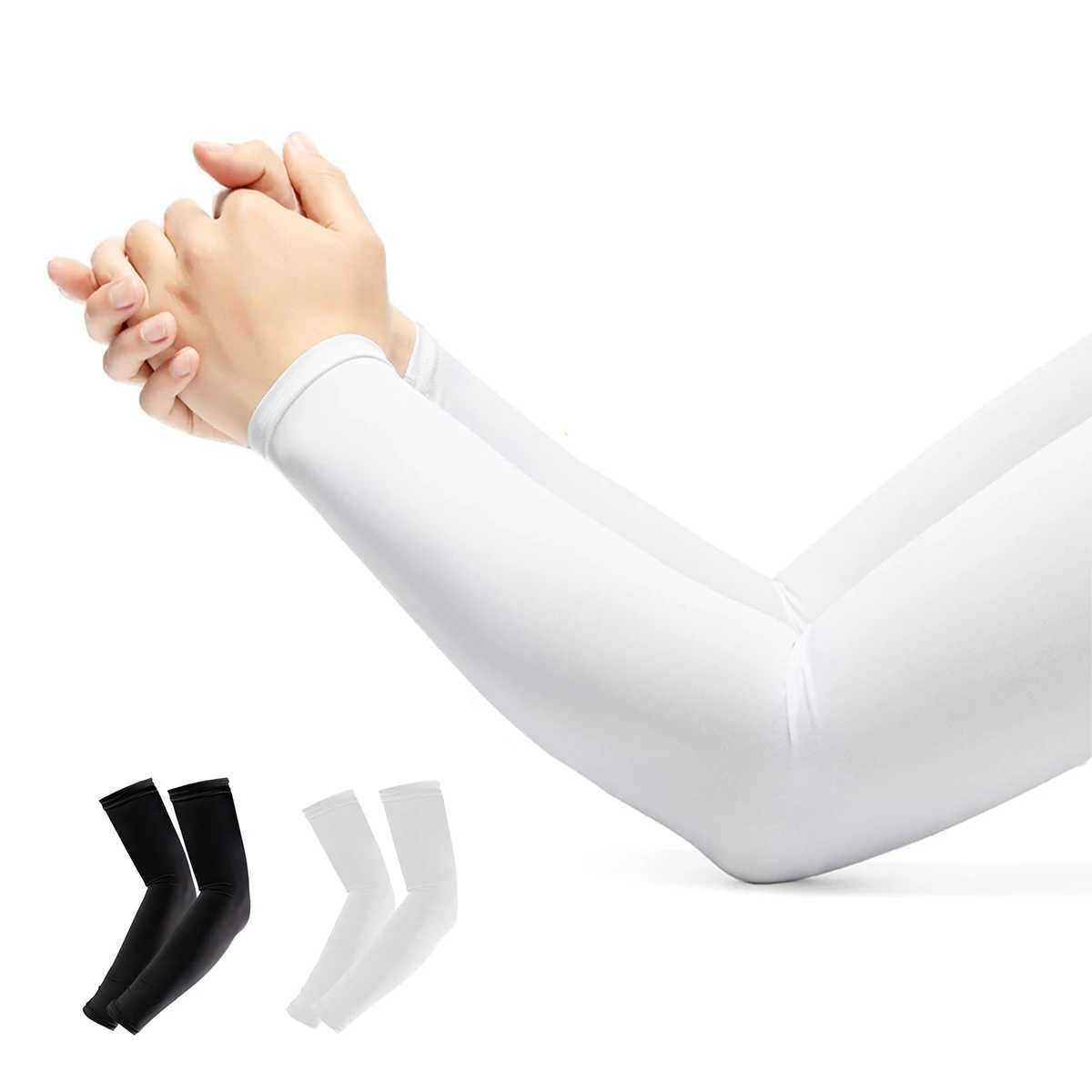 A pair of Outdoor Sports Ice Silk Sun Protection Fitness Cycling Quick-drying Breathable Ice Sleeves for Cycling and Fishing D260326