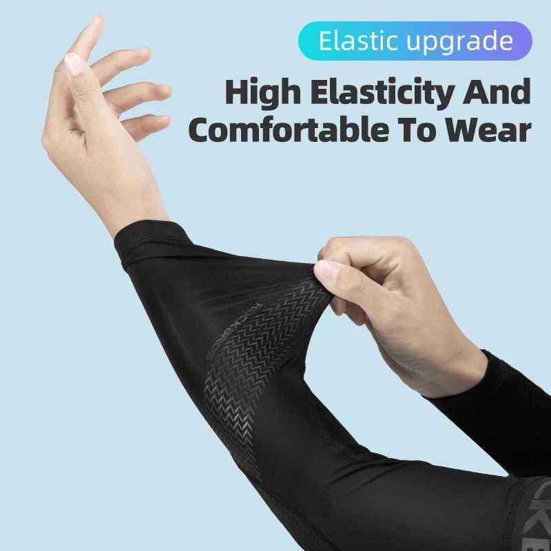 ROCKBROS Ice Fabric Running Camping Arm Warmers Basketball Sleeve Running Arm Sleeve Cycling Sleeves Summer Sports Safety Gear D260326