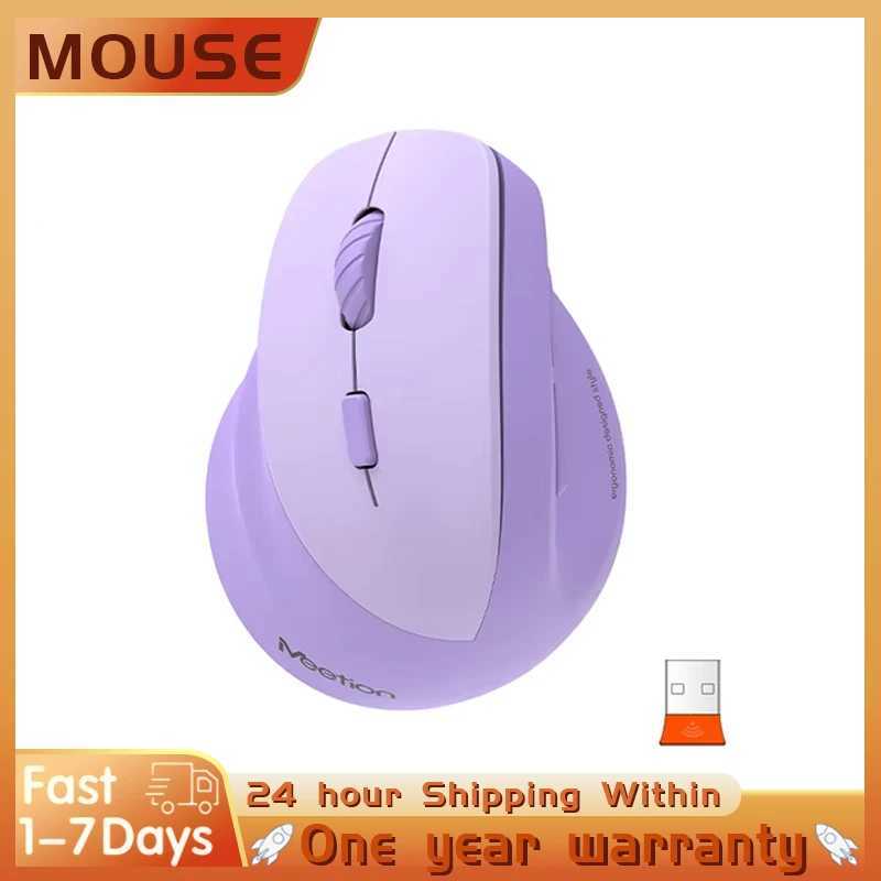 Meetion Mishen Left-Handed Ergonomic Vertical Wireless Mouse Black Light Version Rechargeable Btm010 DPI 2400 Bluetooth D260327