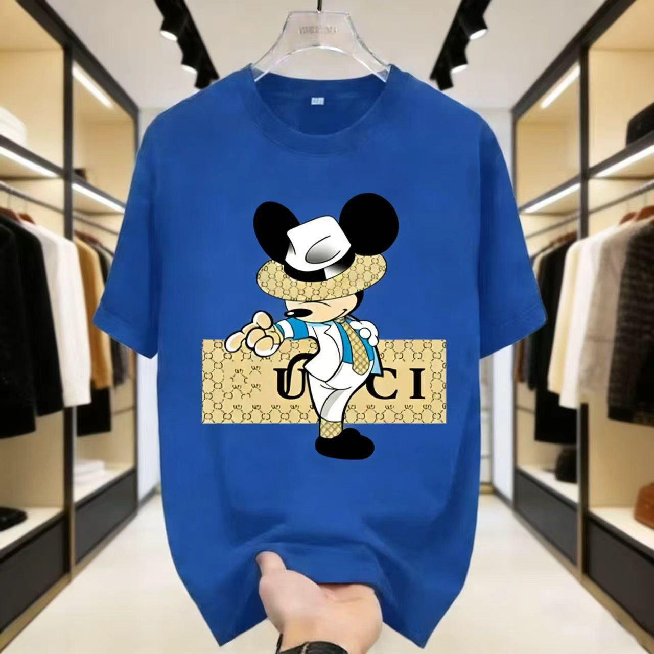 Trendy casual printed short-sleeve T-shirt mens and womens streetwear hip-hop style stylish T-shirt with high-end slogan and cartoon print design
