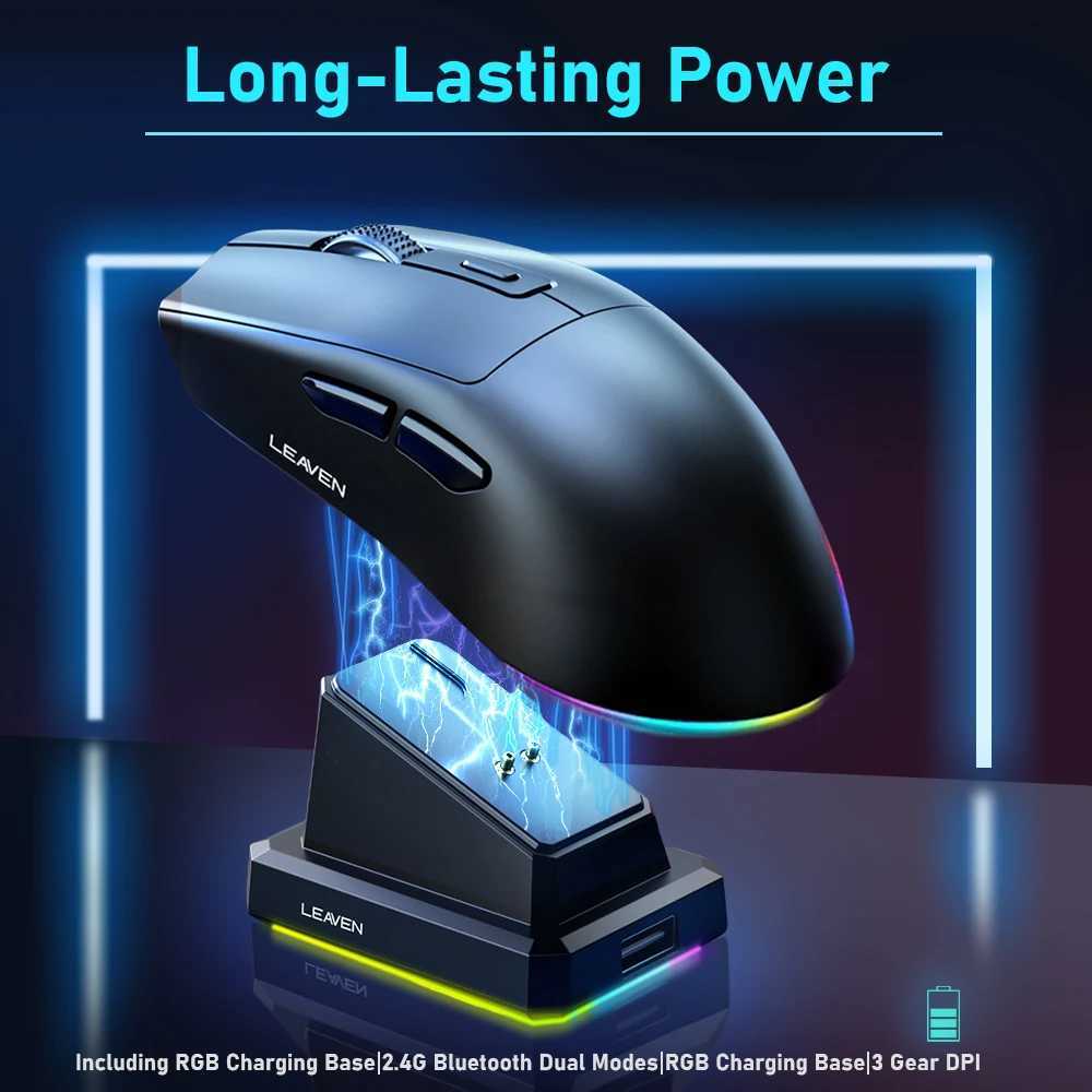 X3 Two-mode Wireless Gaming Mouse Lightweight with RGB Magnetic Charging Dock Sensor 2000 DPI BT/24Ghz Ergonomicfor PC/MAC D260327