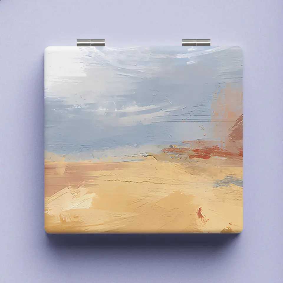 Abstract Painting Double-Sided Makeup Mirror 2X Magnifying Portable Folding Pocket High-Definition Mirror Cosmetic Tool H260327