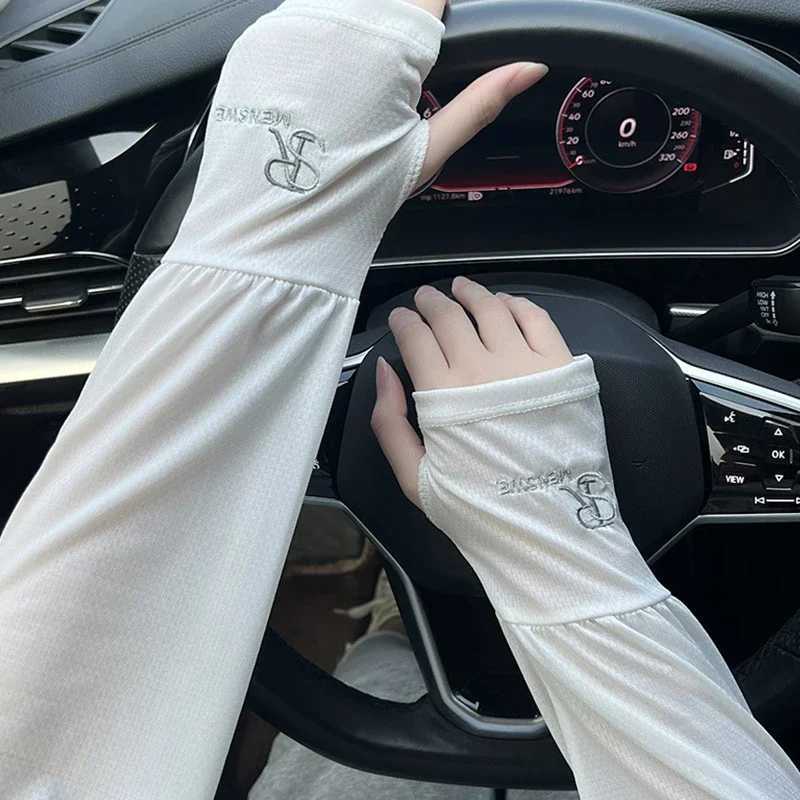 Summer Ice Silk Sunscreen Ice Sleeves Ice Silk Sleeves Mens Loose Sleeves Thin UV resistant Breathable Sleeves SR Ice Sleeves D260326