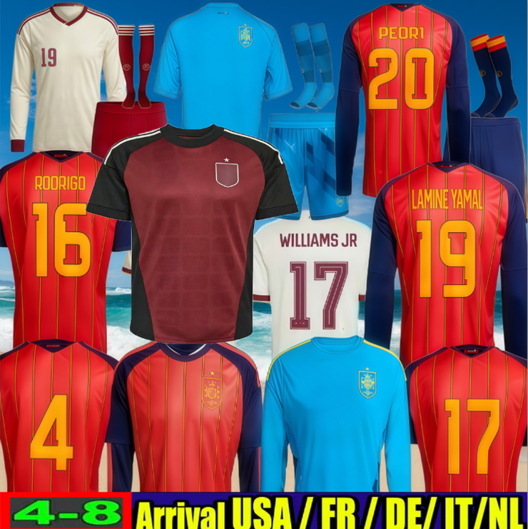new 2026 World Cup SPAIN Soccer Jerseys 26 27 PEDRI GAVI LAMINE YAMAL MORATA Carvajal OLMO FERRAN RODRIGO Jersey SPANISH Men Kid Kit Football Shirt Fan Player