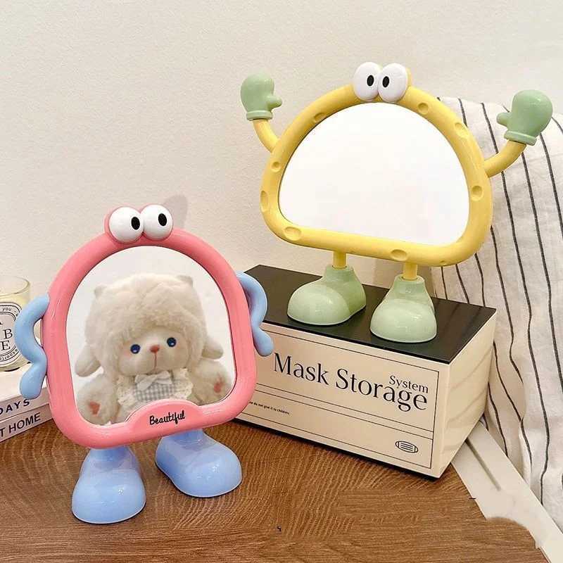 Desktop makeup mirror household bedroom desktop makeup mirrorcute dormitory portable makeup mirror adjustable touch up mirror H260327
