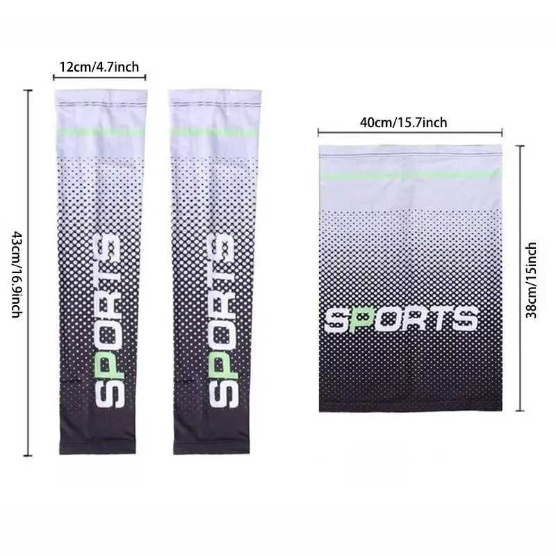 UV Resistant Ice Silk Cooling Set - 1 Pair Arm Sleeves 1 Face Mask Scarf Sun Protection For Running Cycling Outdoor Sports D260326