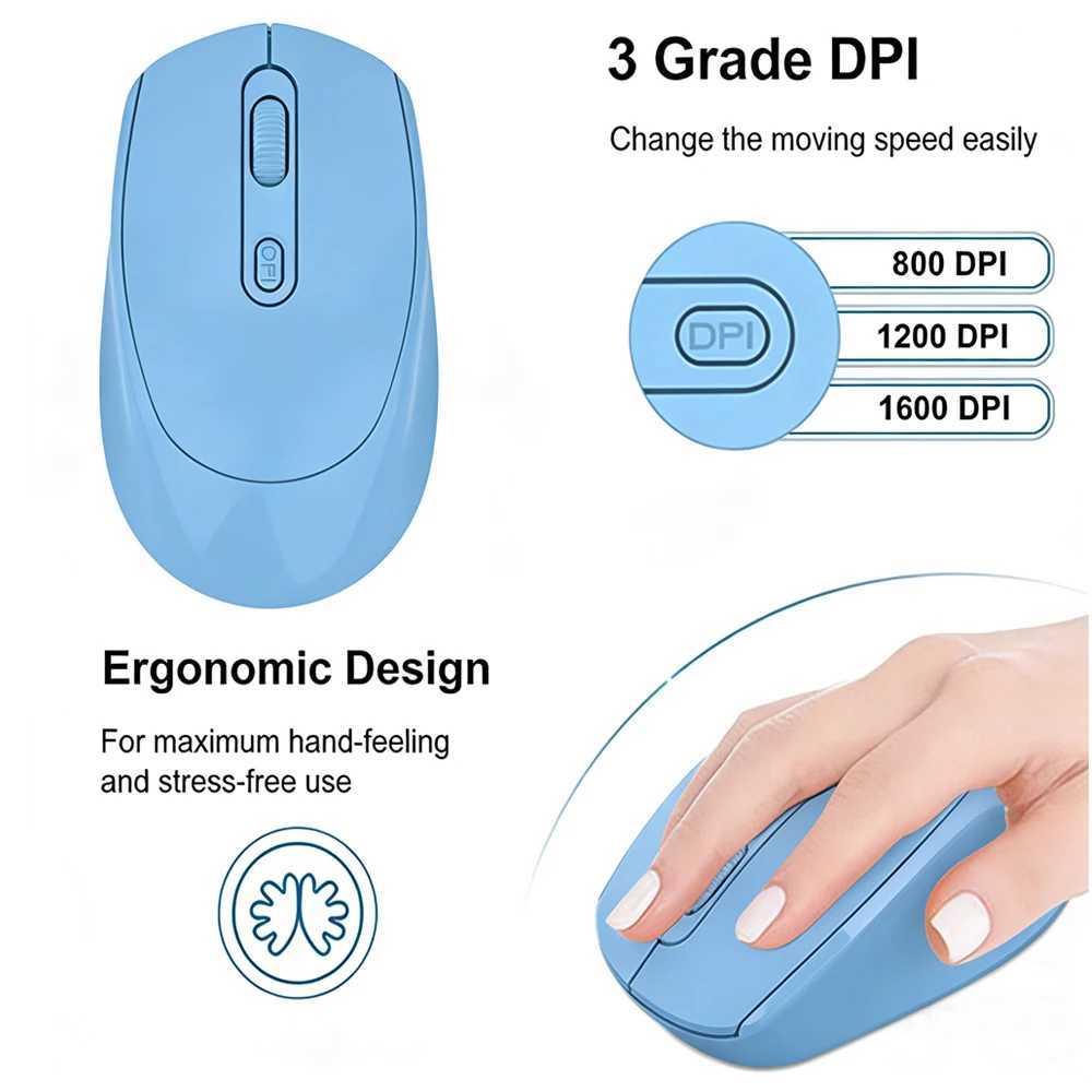 24G Wireless Mouse Bluetooth Silent Mouse Rechargeable Dual Mode Gaming Mouse 1600DPI Adjustable Ergonomic Optical Mice For PC D260327