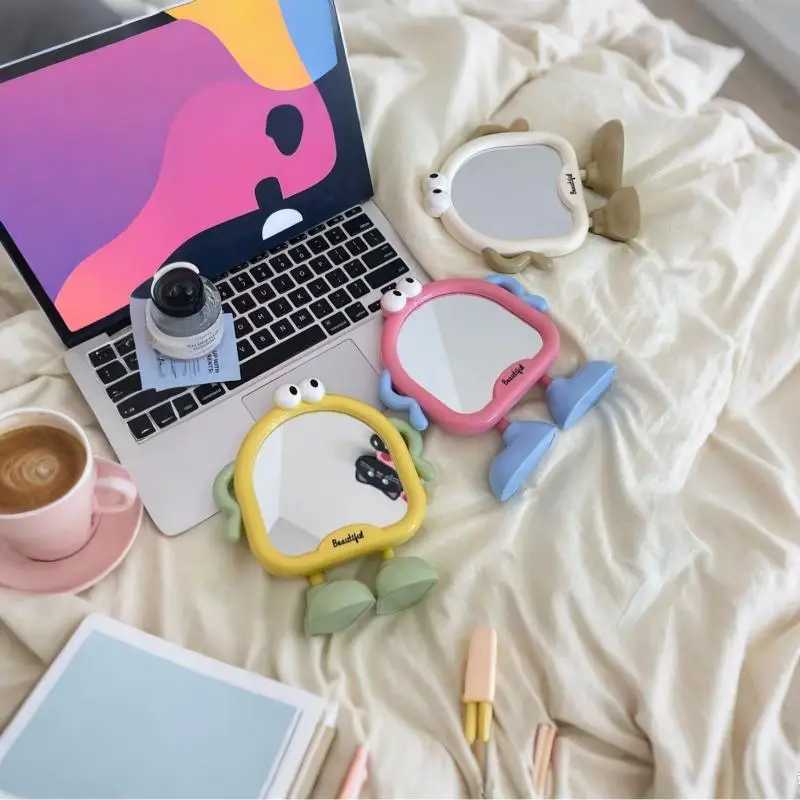 Big Eyes Cute Makeup Mirror Decorative Mirrors Desktop Bedroom Home Student Dormitory Portable Small Mirror Adjustable Angle H260327