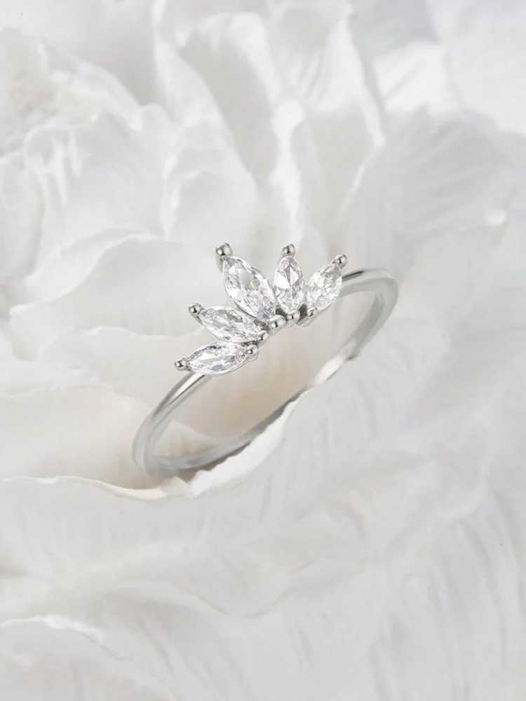 925 Sterling Silver Personalized Simplicity Crown Zircon Ring For Women Engagement Wedding Luxury High Quality Fine Jewelry H260327