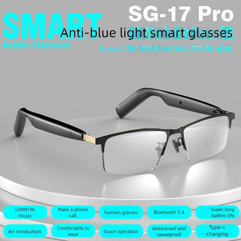 Famous Brand Cross Border AI Anti Blue Light Translation Call Music Open Smart Bluetooth Glasses Headset CKS