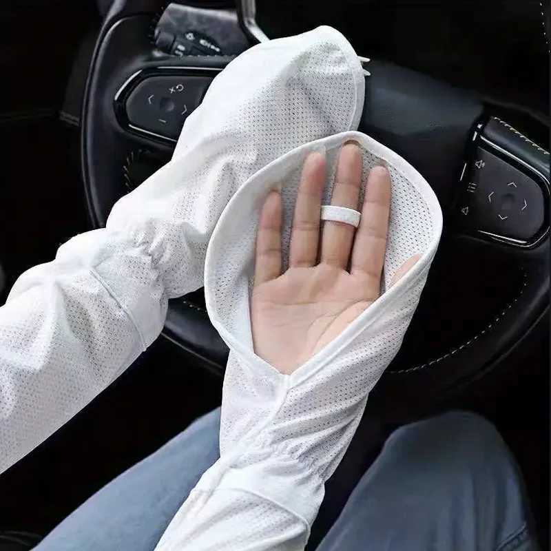Womens summer sunscreen sleeves breathable horseshoe gloves UV protection driving gloves quick drying outdoor D260326
