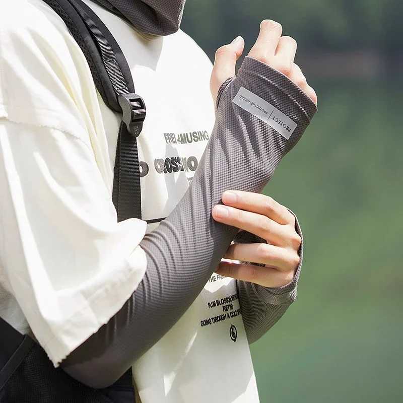 Summer Sunscreen Ice Sleeves Unisex Fashion Reflective Outdoor Sun Protection Elastic Driving Gloves Arm Sleeves D260326