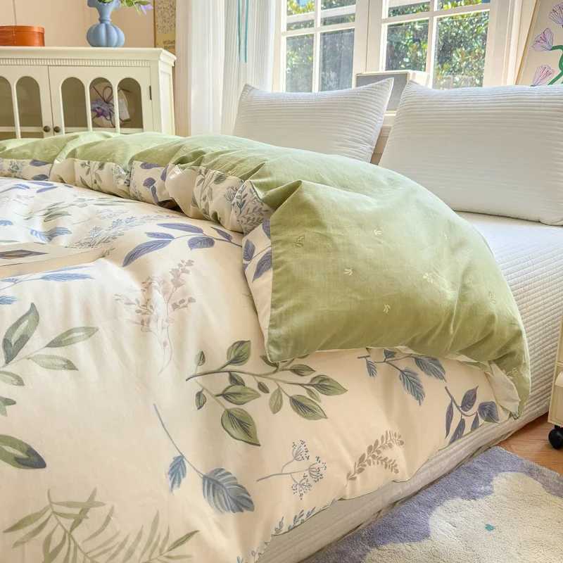 Floral Printed Duvet Cover 1Piece- 100 Cotton Luxury Bedding Pre-Washed for Softness for Bedroom Decor - Zipper Closure H260327