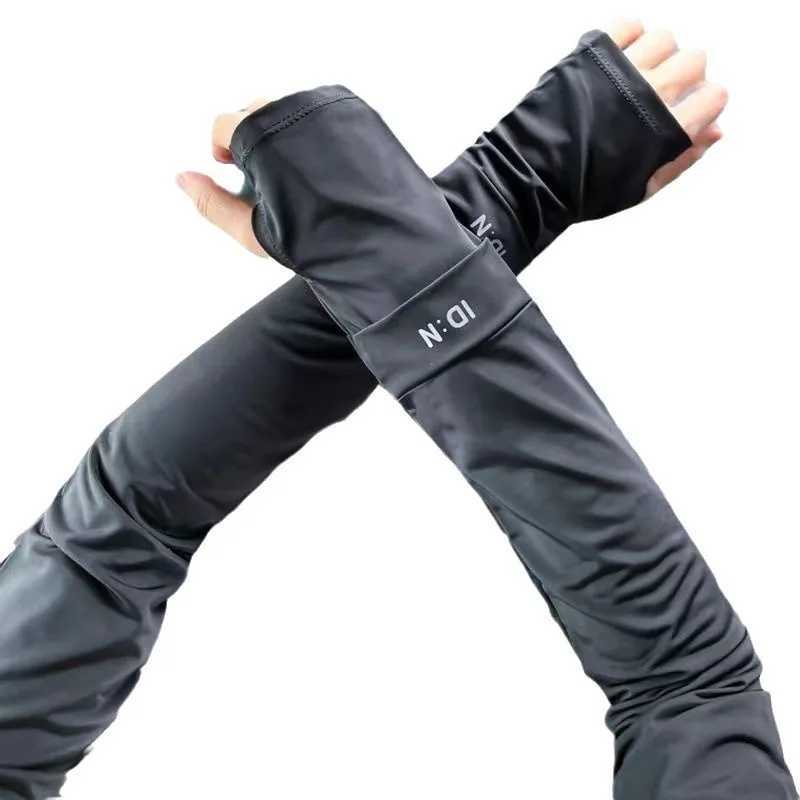 Loose Sleeves Men Women Summer Driving UV Protection Thumb Hole Arm Cover Elastic Travel Cool Cycling Fishing Fashion Oversleeve D260326