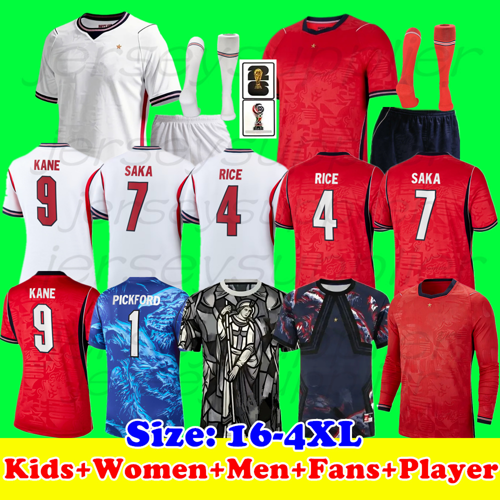 2026 World Cup Kit England Jersey enfant Kids SAKA KANE Soccer Jerseys FODEN football shirts BELLINGHAM RICE camiseta Henderson EZE GUEHI PALMER UK maillot 3XL 4XL