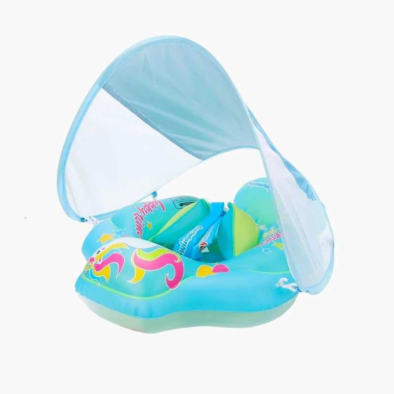 Baby Swimming Pool Float With Canopy Inflatable Infant Floating Ring Kids Swim Circle Bathing Summer Toys Z260328