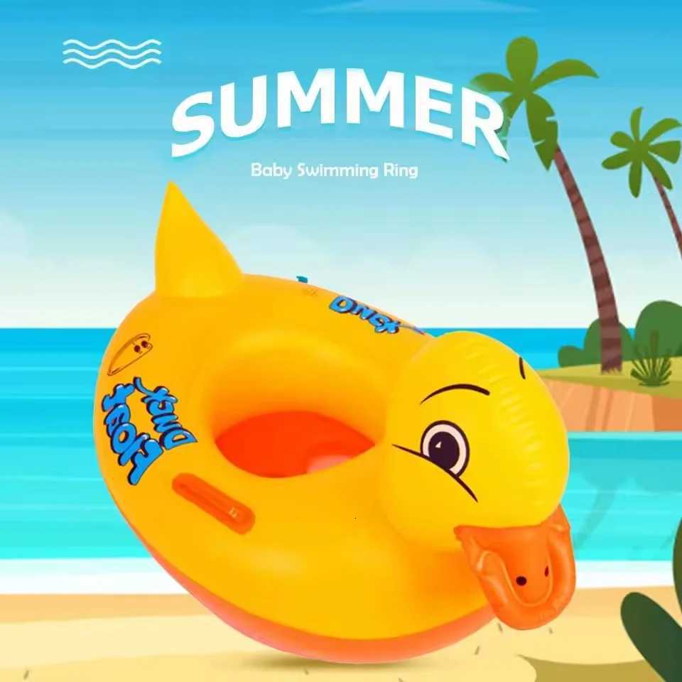 Duck Inflatable Toys for Baby Summer Water Toys Swimming Float Seat with Handle Outdoor PVC Inflatable Ring for Pool Beach Z260328