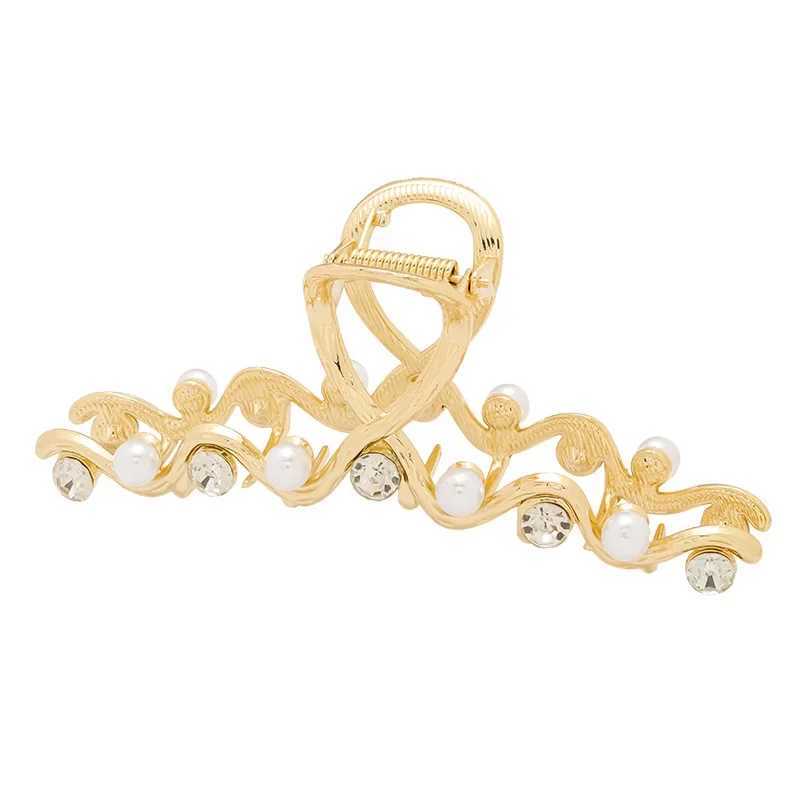 High-end Pearl Rhinestone Geometric Hair Clip Large Size Womens Back of Head Alloy Hair Grip Korean Style Hair Accessories H260328