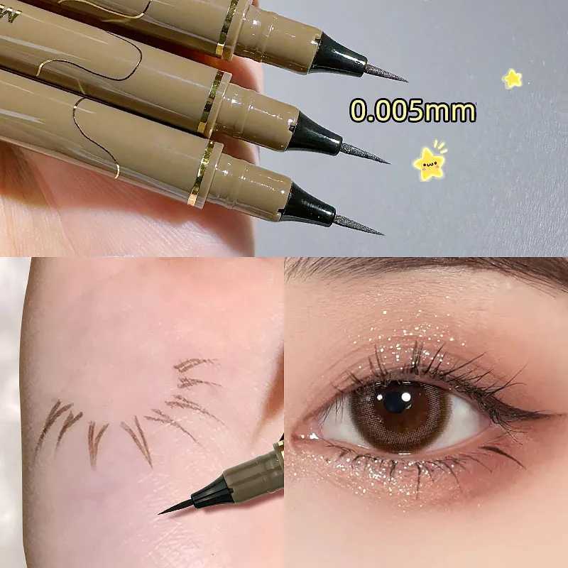 0005mm Eyeliner Liquid Pen Matte Smooth Quick Dry Waterproof Ultra-thin Eyeliner Lower Eyelash Pen Non Smudging Korean Makeup H260328