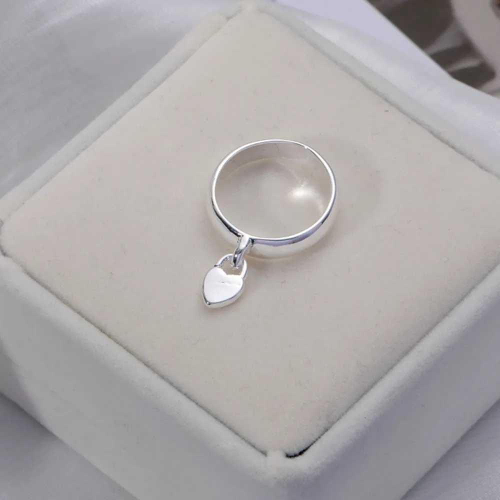 Hot Street fashion 925 Sterling silver romantic heart lock Couple ring size 6/7/8/9/10 Fashion LOVE Wedding Party gifts Jewelry H260328