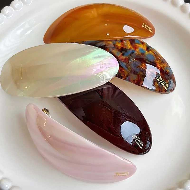Vintage Acetic Acid Oval Hair Clip for Women Girls Korean Large Spoon Clip Spring Clip Hair Clip Top Clip Hair Accessories H260328