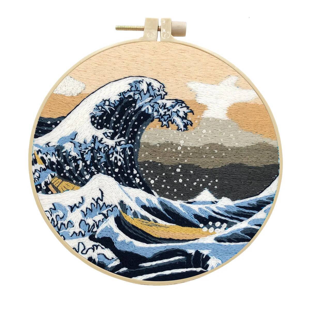 Hand Kit Beginners Adults, Sea Water Stamped Cross Stitch kit for Adult Beginner Needlepoint Embroidery Starter - view 6