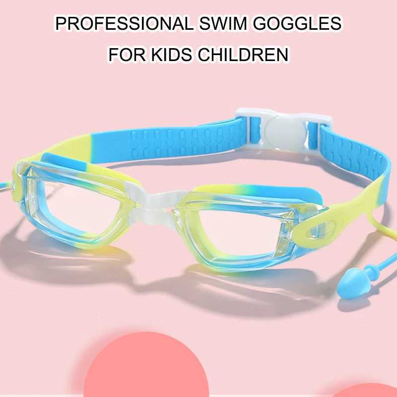 Kid Children Swim Goggles Professional Waterproof Anti Fog UV Protect HD Swimming Pool Water Sport Glasses Eyewear with Earplugs Z260328