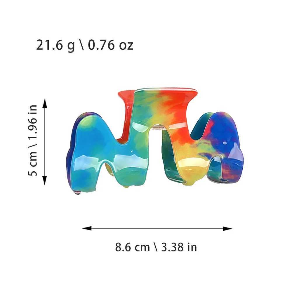 1pc Dopamine Rainbow Grip M-shaped Colorful Fresh Hair Clip with Advanced Hairpin Shark Clip Medium Hair Accessories H260328