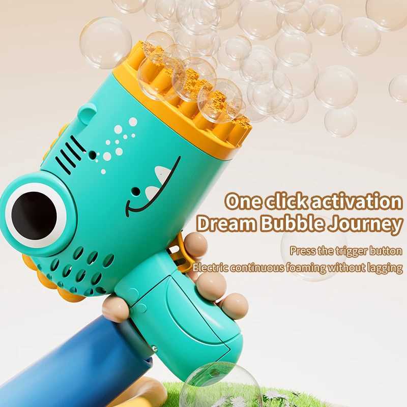 40 Holes Dinosaur Bubble Gun Handheld Fully Automatic Bubble Machine Without Battery And Bubble Water For Kids Gift Z260328