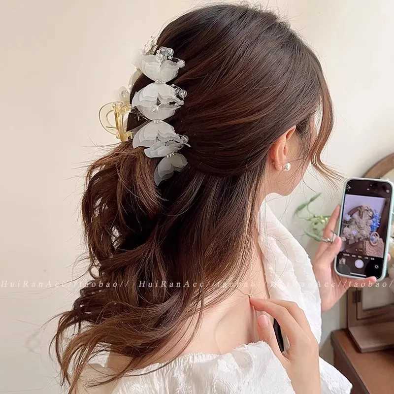 New Style Butterfly Pearls Hair Claw For Women Girls Sweet Hair Ornament Claw Clip Hair Clip Hairpin Fashion Hair Accessories H260328