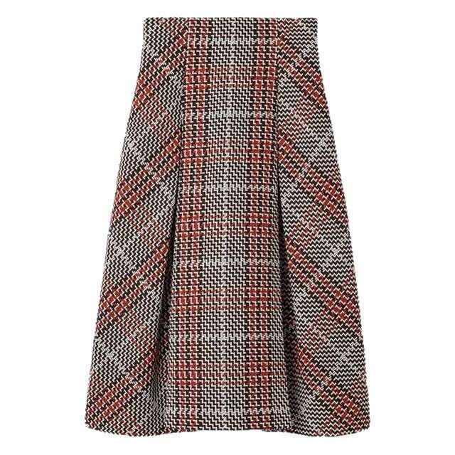 2026 new Japanese k30 style sweet multifunctional high waist thick diagonal plaid slim fit autumn and CC winter skirt