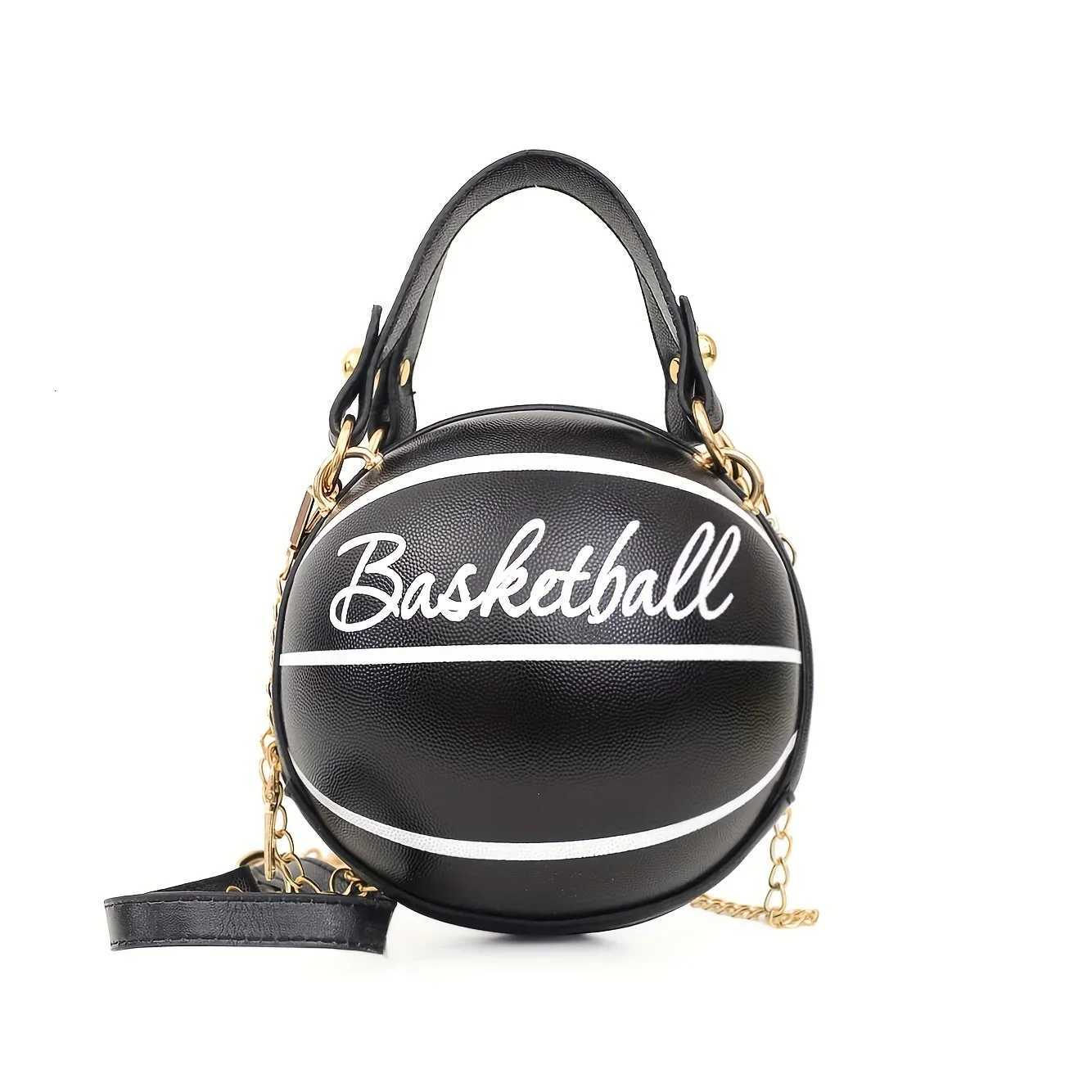 Basketball Shaped Crossbody Bag Trendy Chain Shoulder Bag PU Leather Top Handle Circle Purse handbags women bag C260327