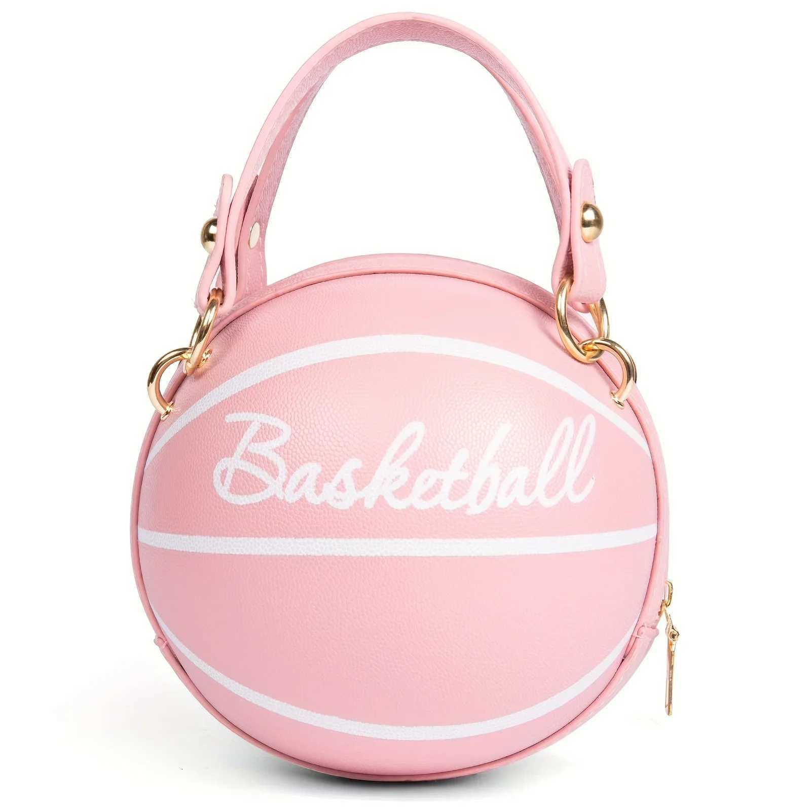 Basketball Shaped Crossbody Bag Trendy Chain Shoulder Bag PU Leather Top Handle Circle Purse handbags women bag C260327