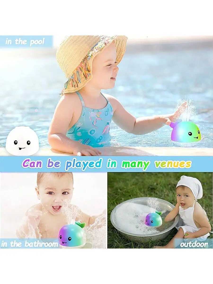 Baby Bath Toys Toddler Bath Toys for Kids Ages 1-3 Light Up Whale Bath Toy Sprinkler Pool Water Table Infant Baby Toys 6-12-1 Z260328