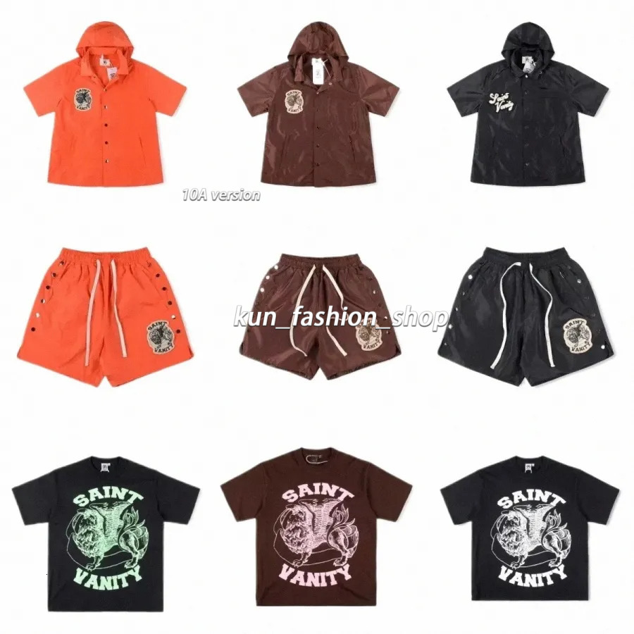 saintvanity Shirt Mens Designer vainty t shirt saint vainty popular retro high street womens short sleeved shorts ins same style letter printed casual short 7e9