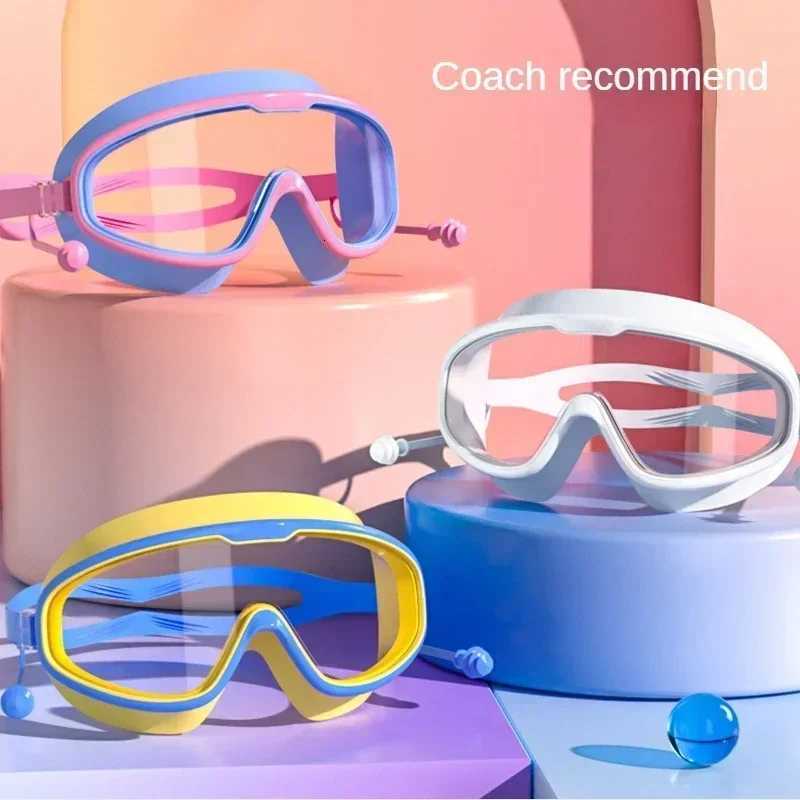 Kids swim goggles big glass len for child boy girl big goggle berenang budak kanta mata besar kanak swim glass Z260328