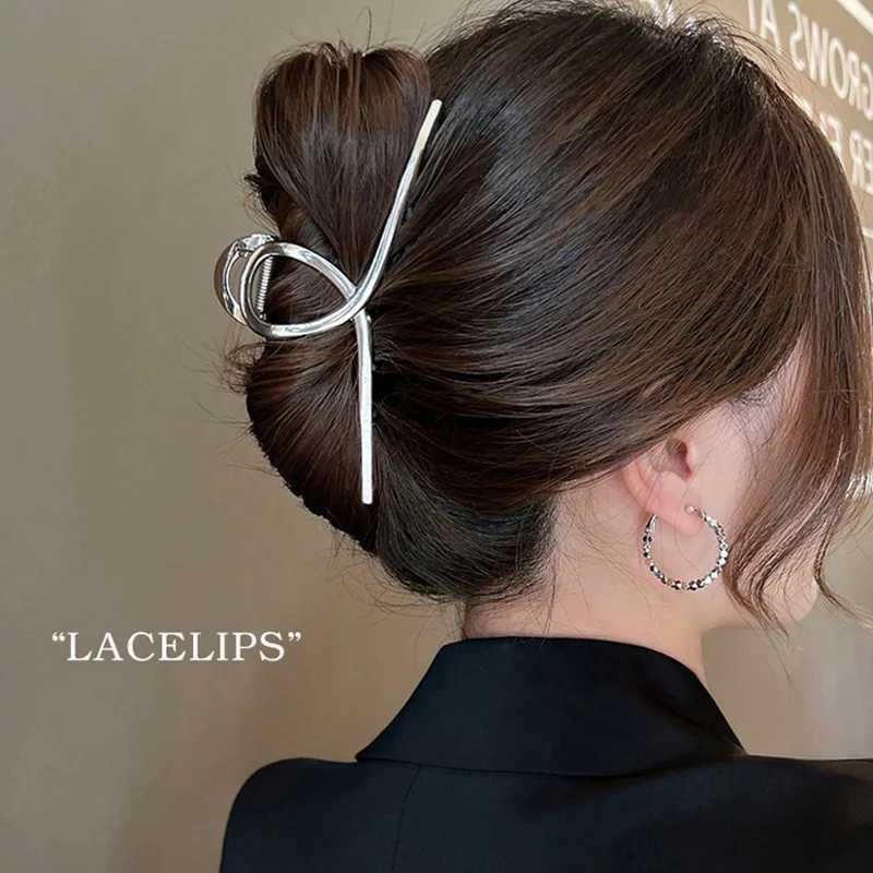 135cm Oversized Metal Claw Fashion Large Hollow Clip Hairpin Trendy Hairgrip Headwear For Girl Hair Accessories Gifts H260328